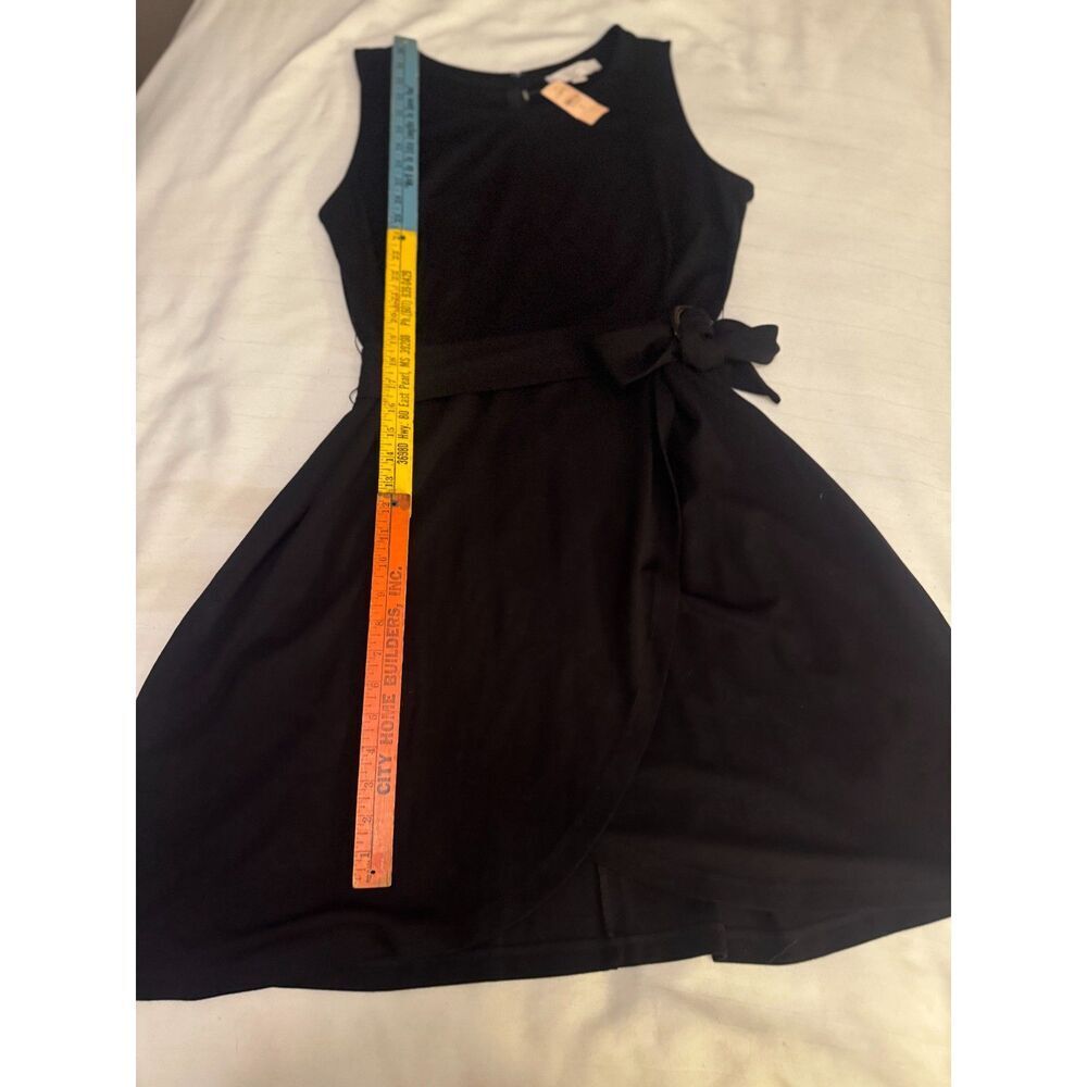 LOFT Plus NWT Dress sz16 Black Knee High Sleeveless Belted Stretch Knit Career - Picture 14 of 15